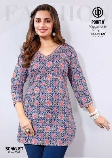 BLUE BLOOM ELEGANCE – DESIGNER FLORAL PRINTED KURTI