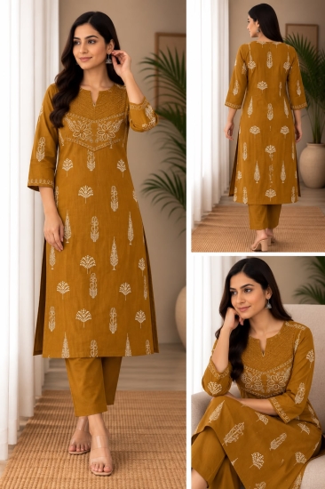 MUSTARD MUSE - PURE COTTON KURTA SET